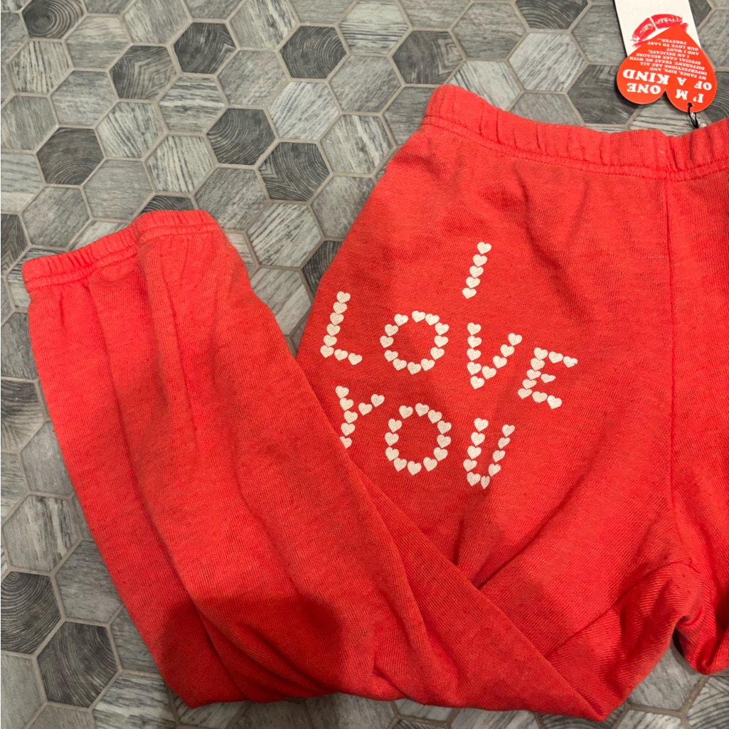 Wildfox I Love You Heart Print Capri Joggers